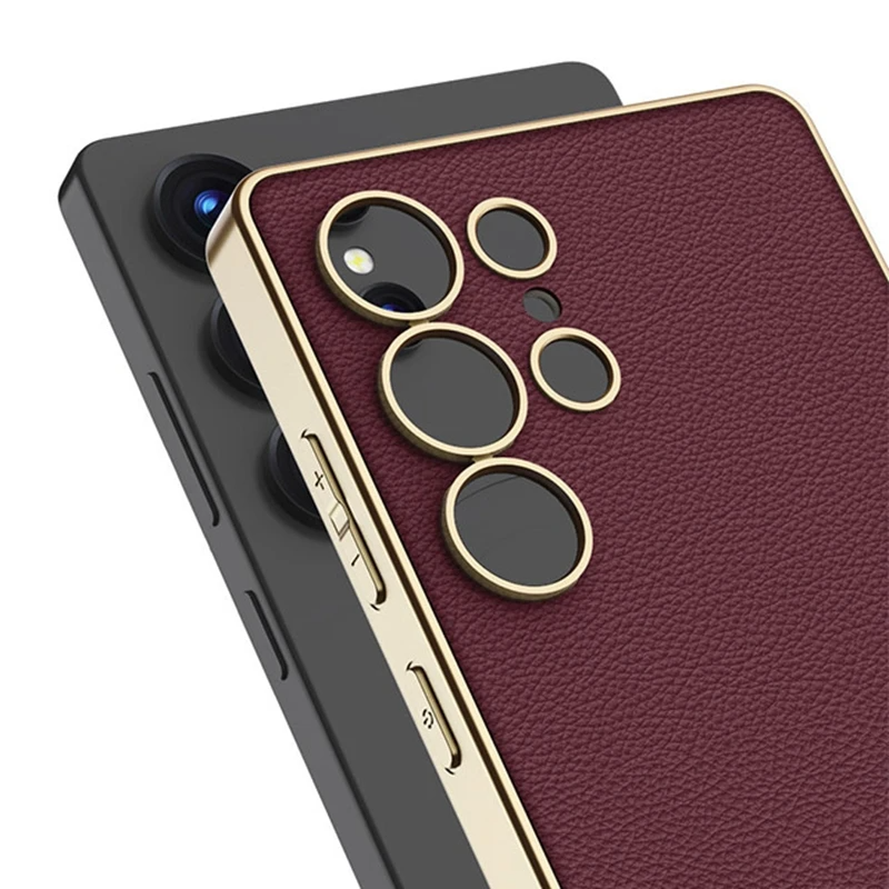 Galaxy S25 Series Ultra Thin Leather Guard Case