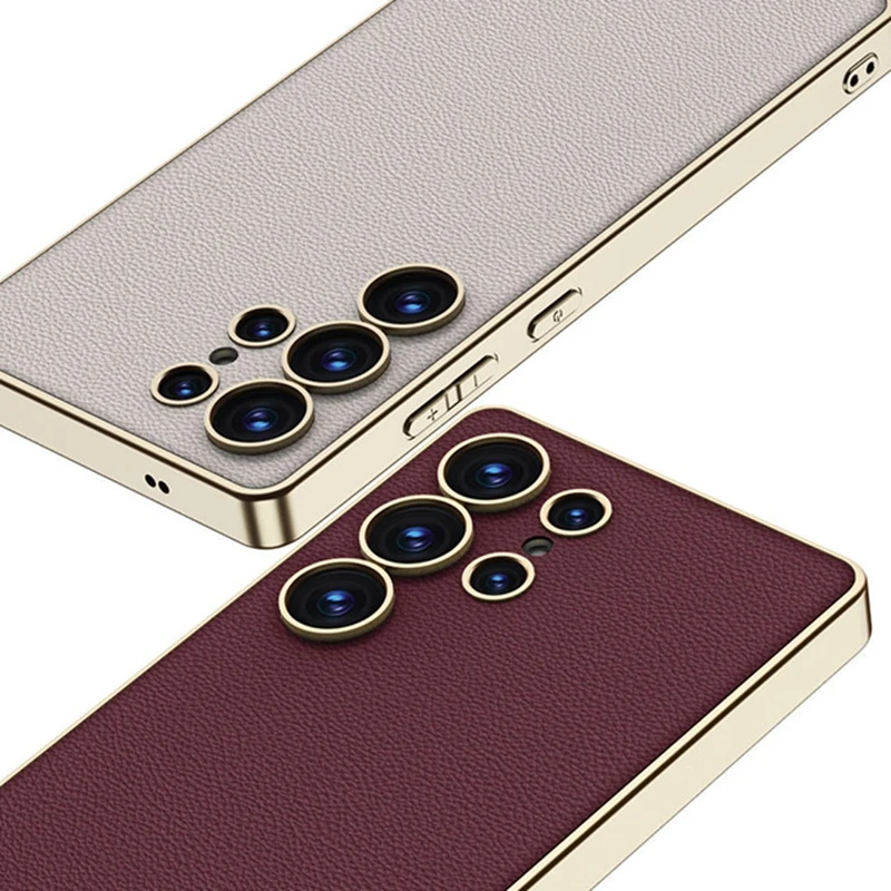 Galaxy S25 Series Ultra Thin Leather Guard Case