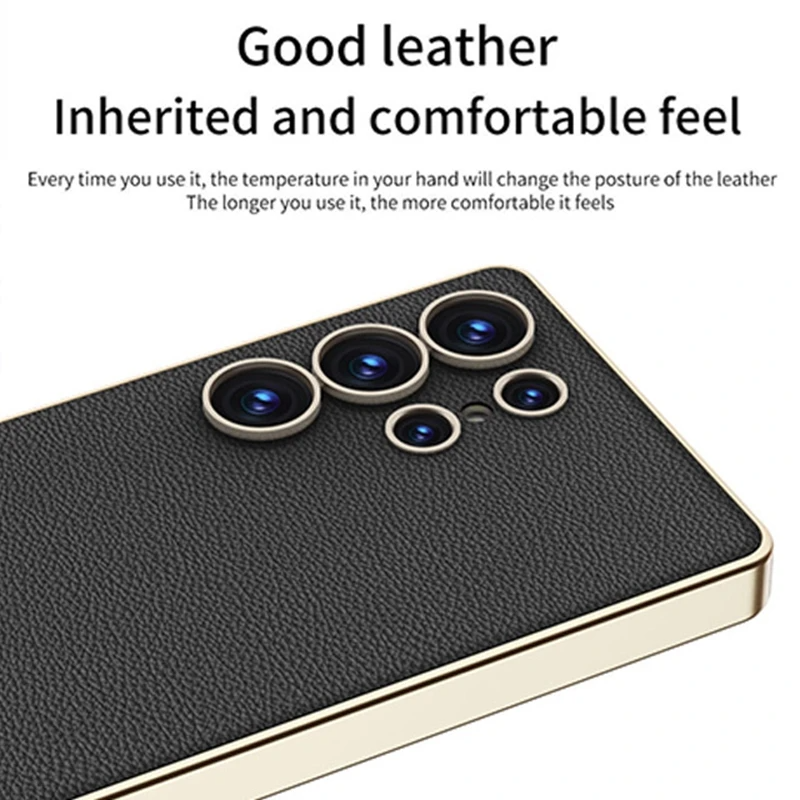 Galaxy S25 Series Ultra Thin Leather Guard Case