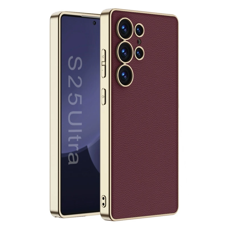 Galaxy S25 Series Ultra Thin Leather Guard Case
