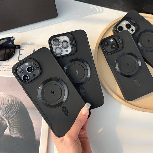 Luxury Lens Bracket MagSafe Soft Case - iPhone