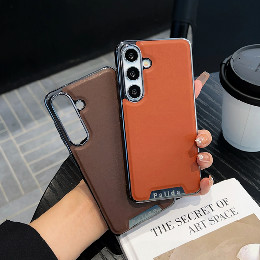 Ultra Slim ElectroPlated Leather Shield Case -Samsung