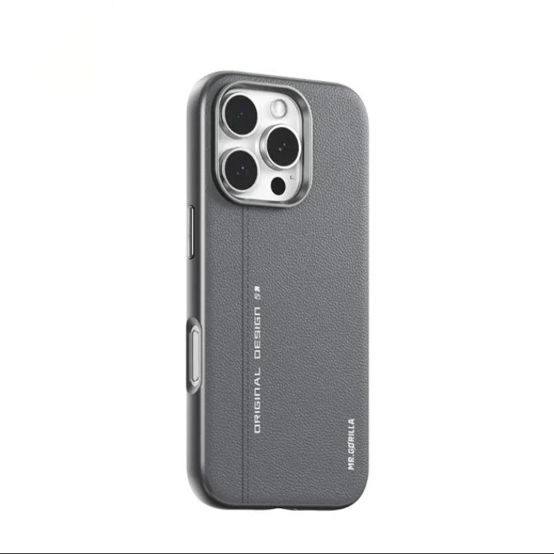 Luxurious Leather Magnetic Armor Case - iPhone