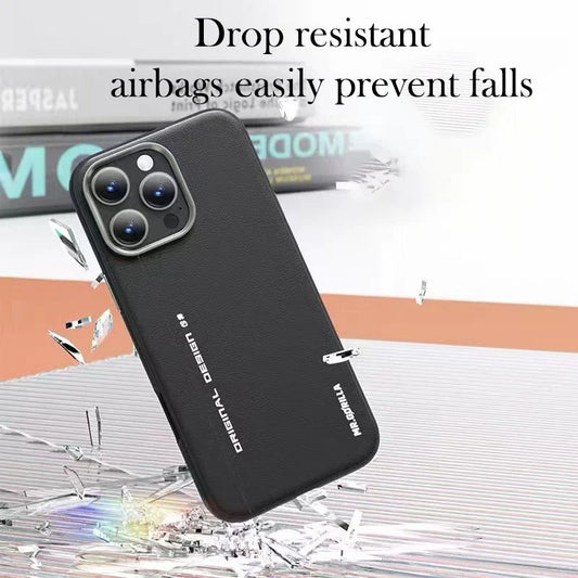 Luxurious Leather Magnetic Armor Case - iPhone