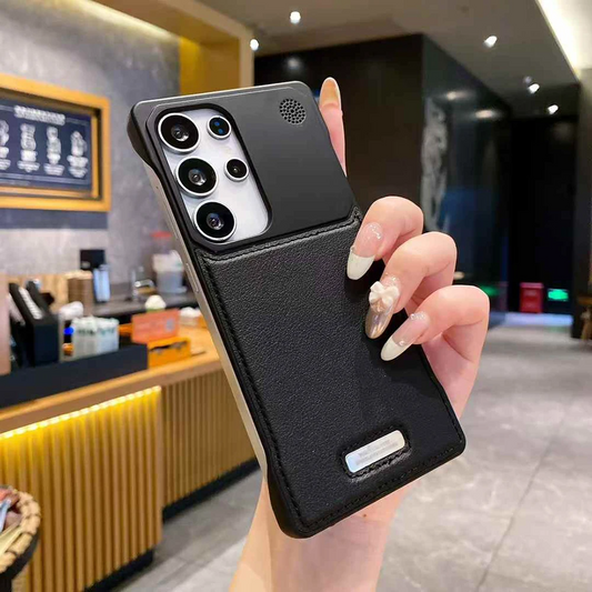 Galaxy S25 Series Aromatherapy Leather Metal Shield Case