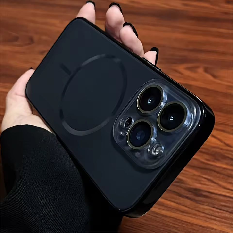 Luxury Magnetic Matte Plating Frame Case - iPhone