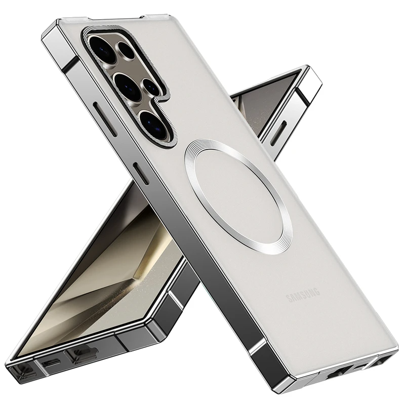 Galaxy S25 Ultra Metal Special-Shaped Frame Frosted Case
