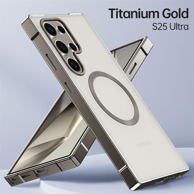 Galaxy S25 Ultra Metal Special-Shaped Frame Frosted Case