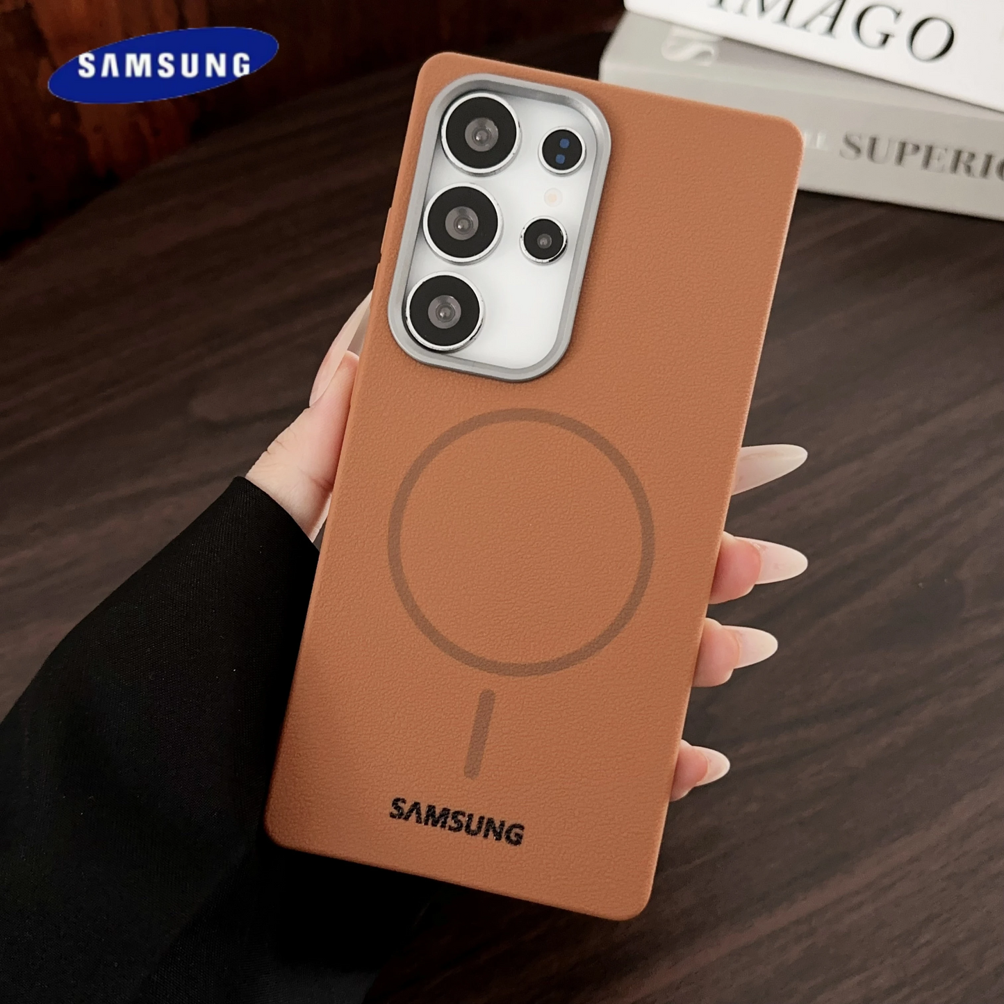 Sophisticated Leather Touch Magnetic Case - Samsung