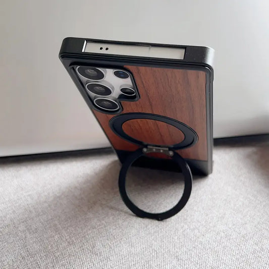 Exquisite Wood Metal Hybrid Stand Case - Samsung