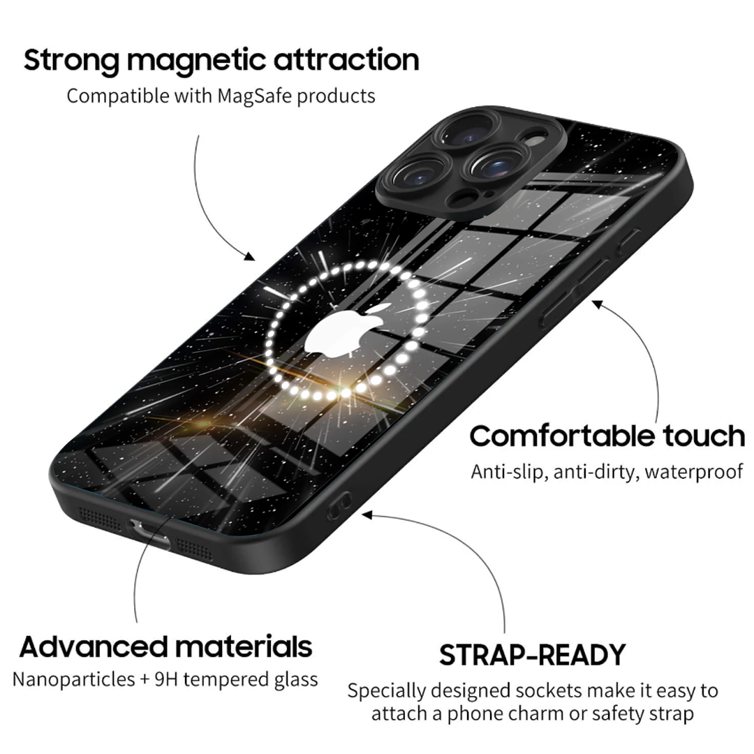 Ethereal Cosmic Portal Glass Case - iPhone