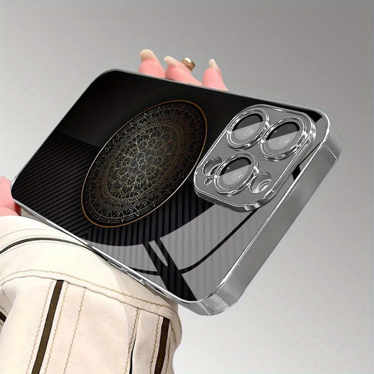 Intricate Mandala Crystal Glass Case - iPhone