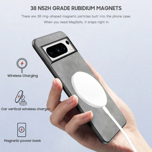 Premium MagSafe Grip Leather Case - Google