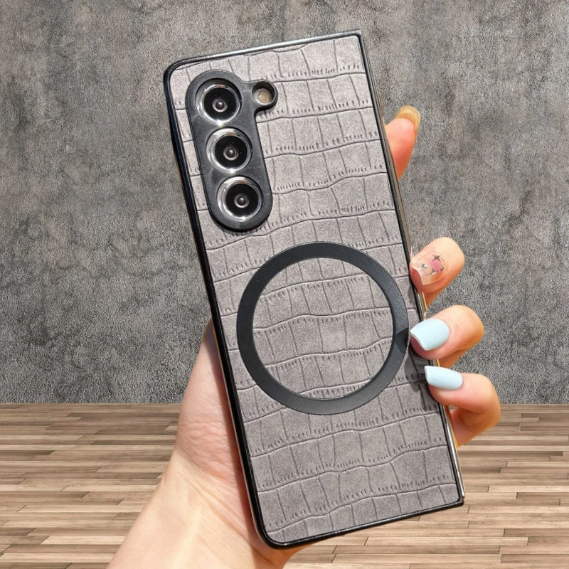 Galaxy Z Fold Series Elegant Croc Texture Armor Case