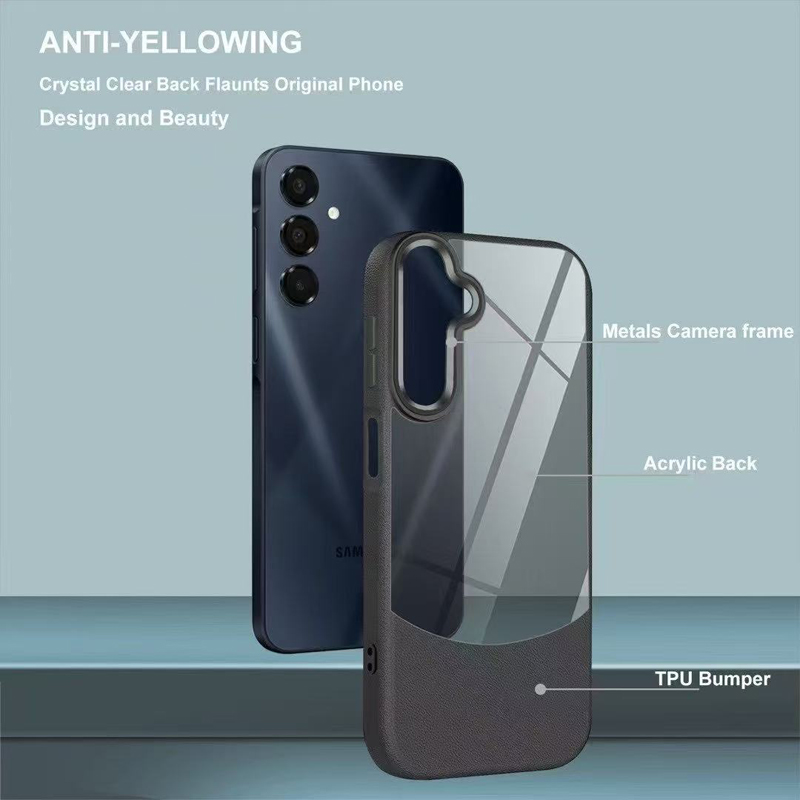 Splicing Leather Texture Clear Acrylic Case - Samsung