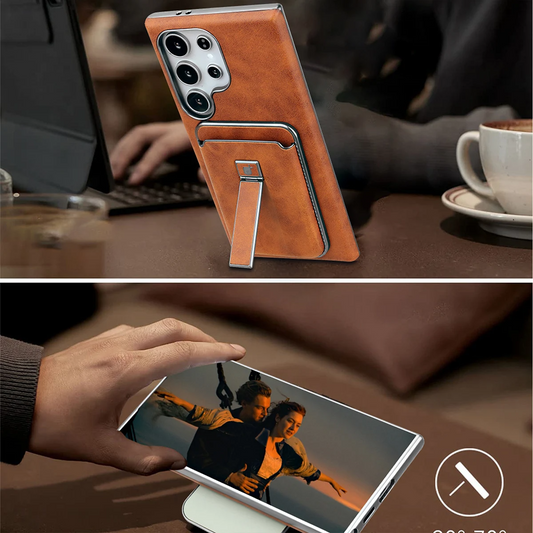 Trendy Magnetic Leather Wallet Case - Samsung