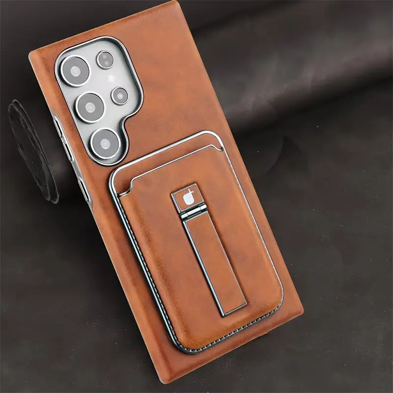 Trendy Magnetic Leather Wallet Case - Samsung