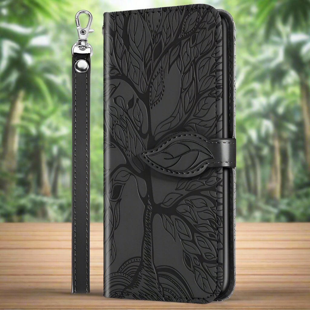 Embossed Tree Design Leather Case