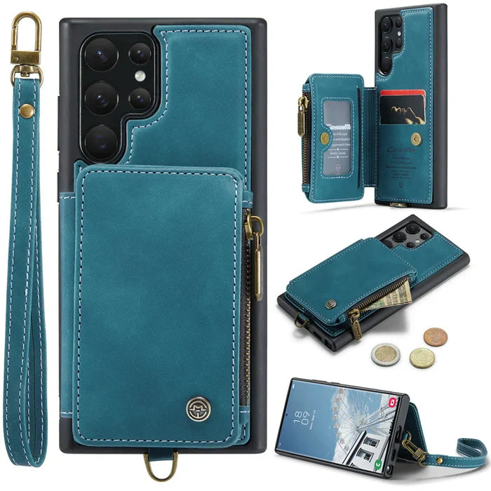 Secure Shield Luxury Zip Flip Phone Case - Samsung