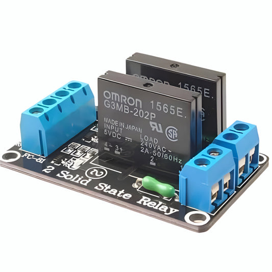 2 Channel 24V Relay Module Solid State Low Level SSR DC Control 250V 2A with Resistive Fuse