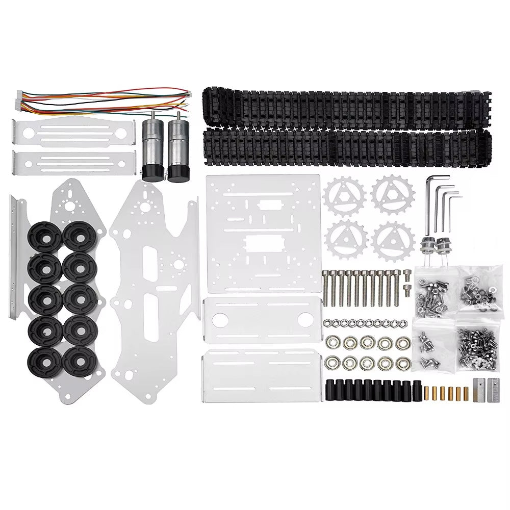 2WD Export Quality tank chassis smart car crawler robot Chassis Silver Color DIY
