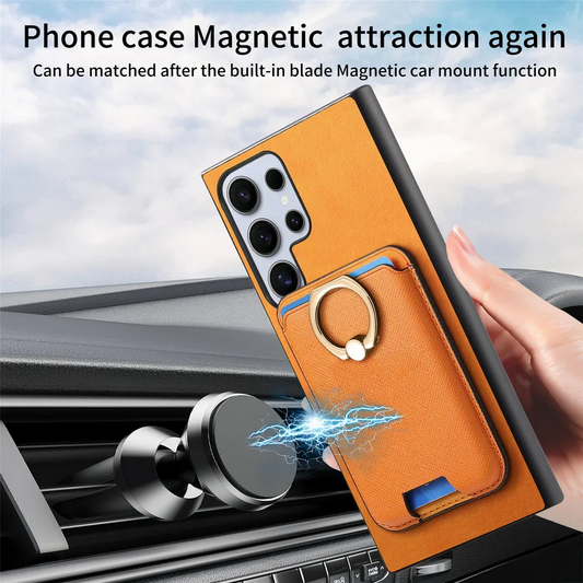 Galaxy S25 Ultra Detachable Leather Card Holder Case