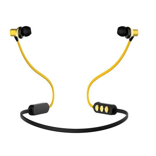 pTron Avento Classic Bluetooth 5.0 Wireless Earphones with Deep Bass & Voice Assistance (Black/Yellow)