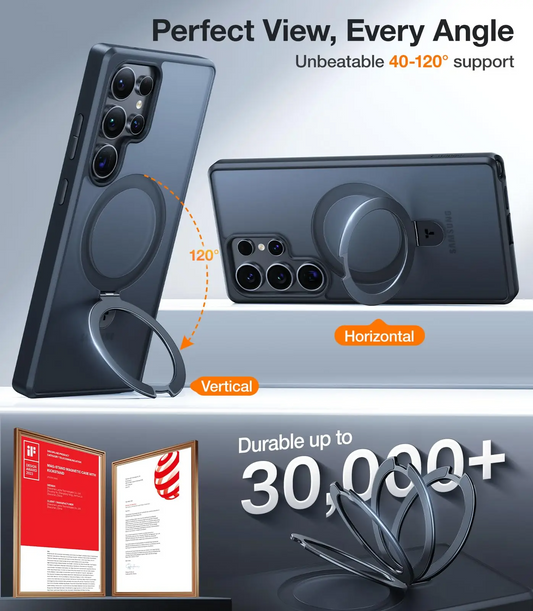 Galaxy S24 Ultra TORRAS Magnetic Stand Translucent Case