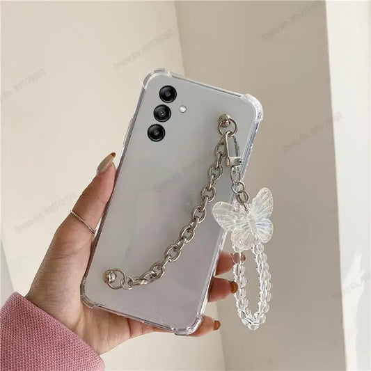 3D Crystal Butterfly Bracelet Chain - Samsung