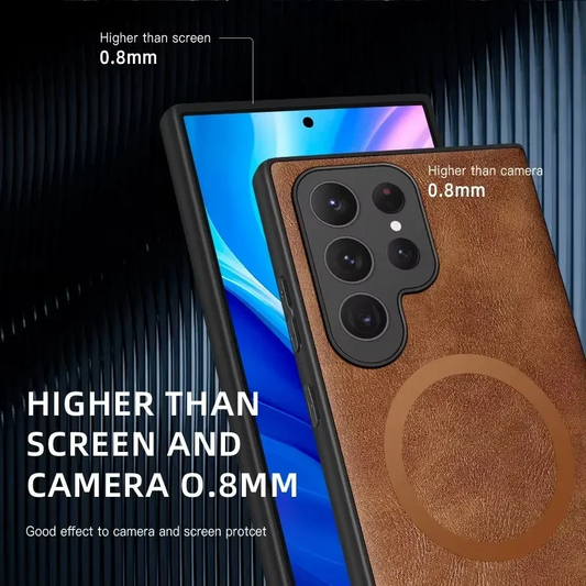 Elite Leather Magnetic Magsafe Case - Samsung