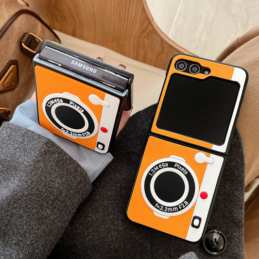 3D Retro Leather Camera Protection Case - Samsung