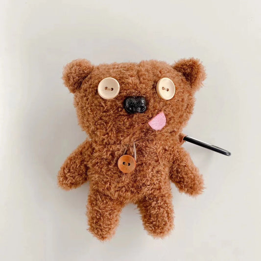 Cartoon Bear Silicone AirPods Case with Hook