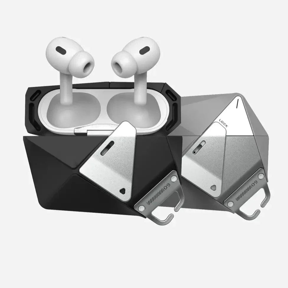 Geometric AirPods Pro Cases with Lock & Lanyard