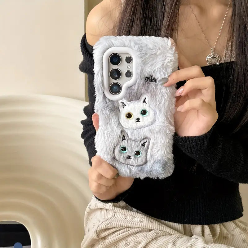 Fluffy Twin Kitty Phone Case - Samsung
