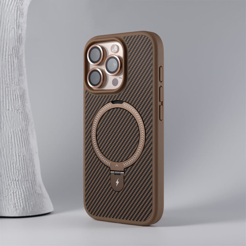 Elegant Carbon Fiber Maagsafe Stand Case - iPhone