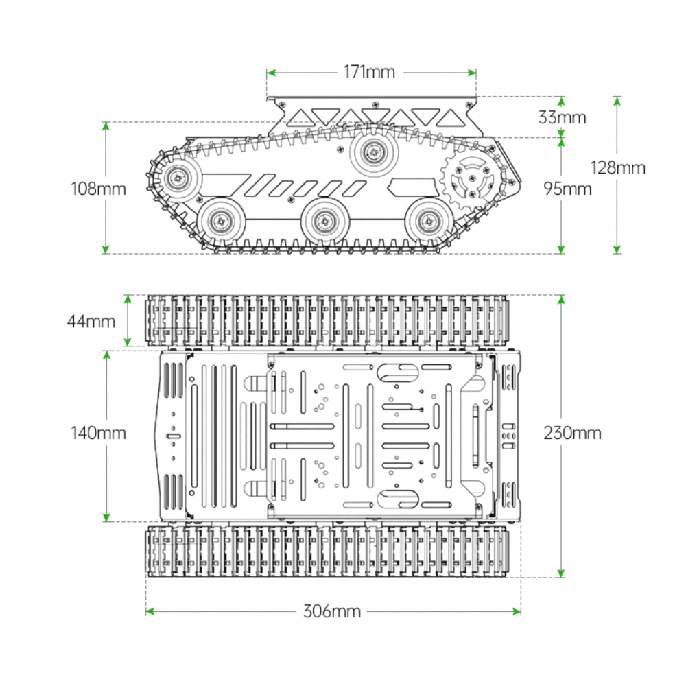 2WD Export Quality tank chassis smart car crawler robot Chassis Silver Color DIY