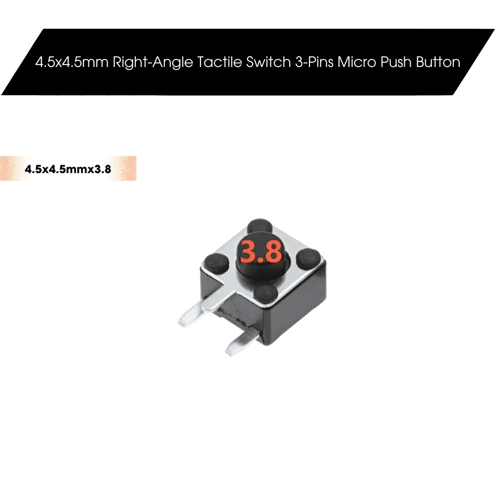 4.5x4.5mm Dip Right-Angle Tactile Switch 3-Pins Micro Push Button