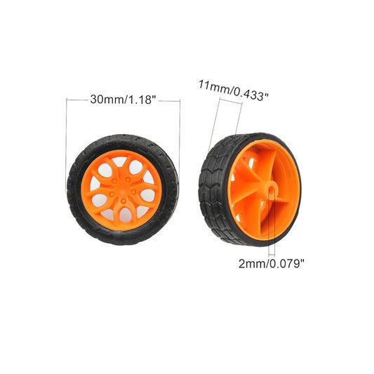 30x11mm DIY Plastic Wheels for 2mm Shaft RC Toys Motor
