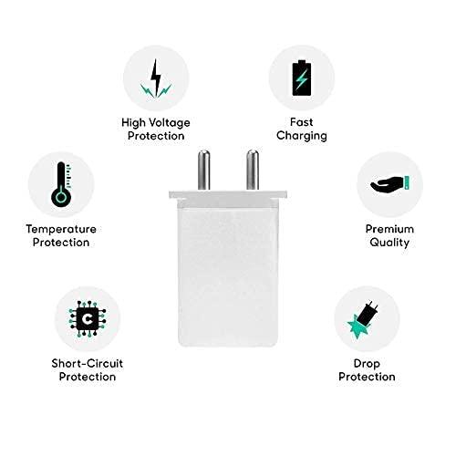 Fast Charger for Realme 5/5i/5s/C1/C11/C12/C15 Original Mobile/Wall/Android SmartphoneHi Speed Fast Charging Travel Charger with 1M Micro USB Charging Data Cable (2.4 Amp)