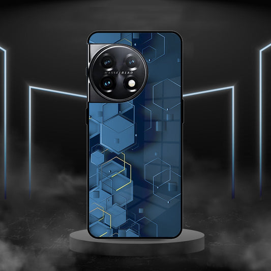 Stylish Hexagon Patterned Mobile Case - OnePlus
