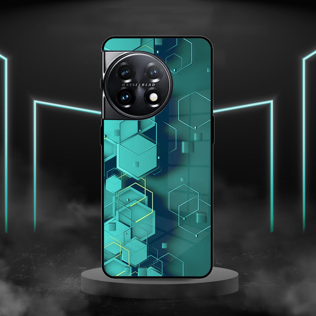 Stylish Hexagon Patterned Mobile Case - OnePlus