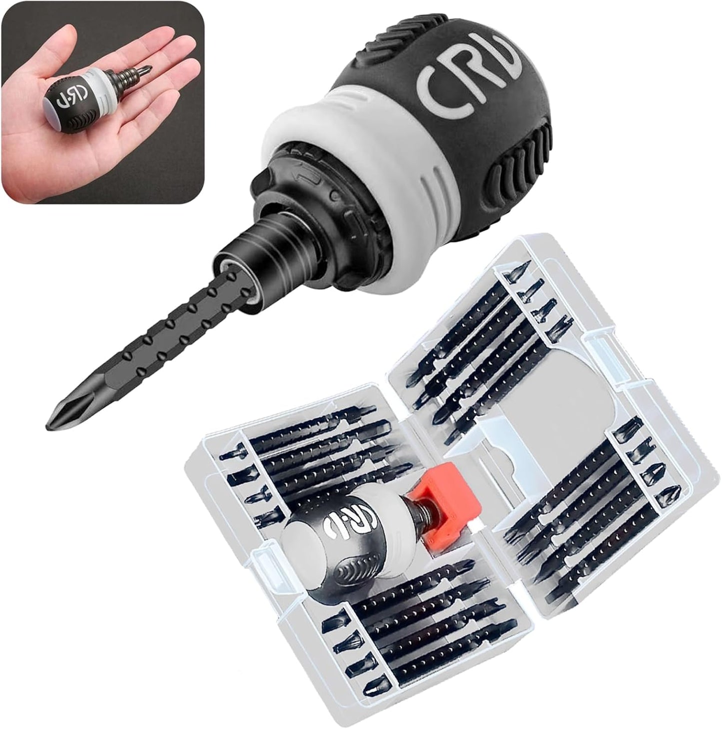 Ratcheting Double-Head Screwdriver with Storage Box