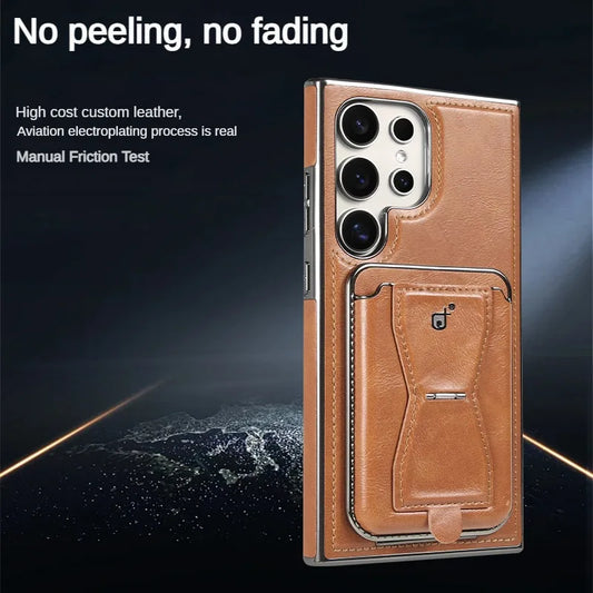 Versatile Magnetic Leather Wallet Case - Samsung