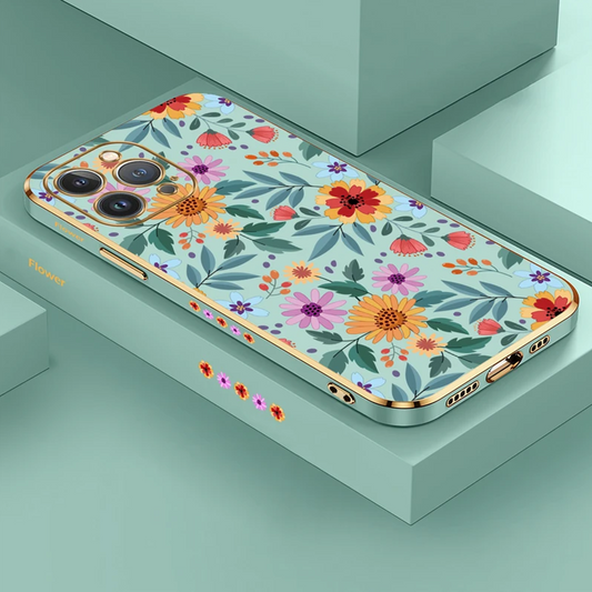 3D Floral Print Shield Case - iPhone