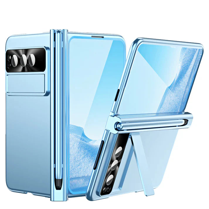 Google Pixel Fold Sleek Frosty Stand Case with S Pen