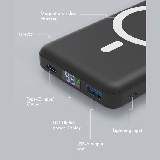 Wireless Slim Magnetic Power Bank with Foldable Stand