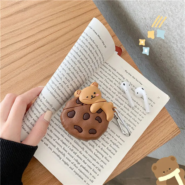 Cute Bear Cookies Design Case for AirPods