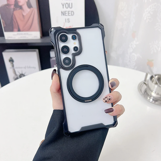 Transparent 360° Rotating Kickstand MagSafe Case - Samsung