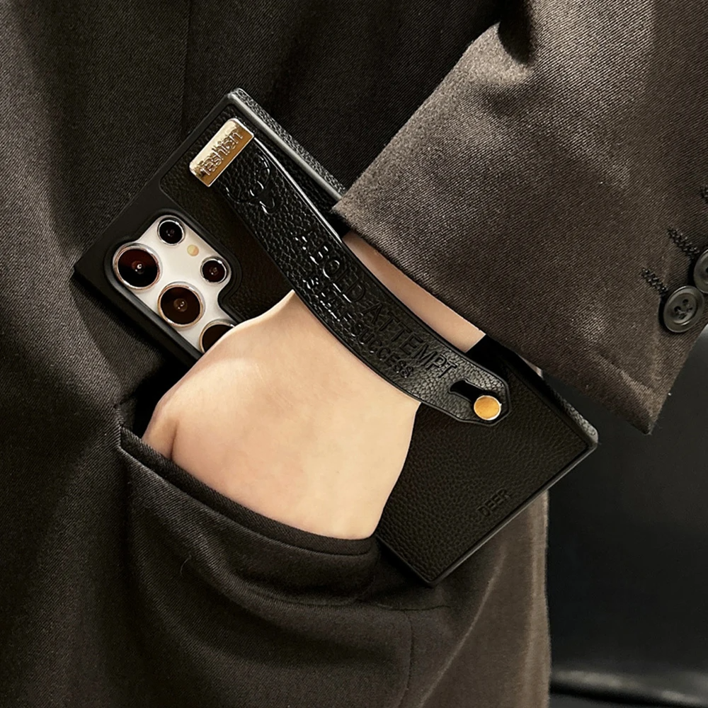 Deer Charm Leather Wristband Shockproof Case -Samsung