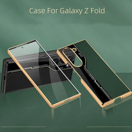 Galaxy Z Fold Series Luxury Plating Litchi Texture Case